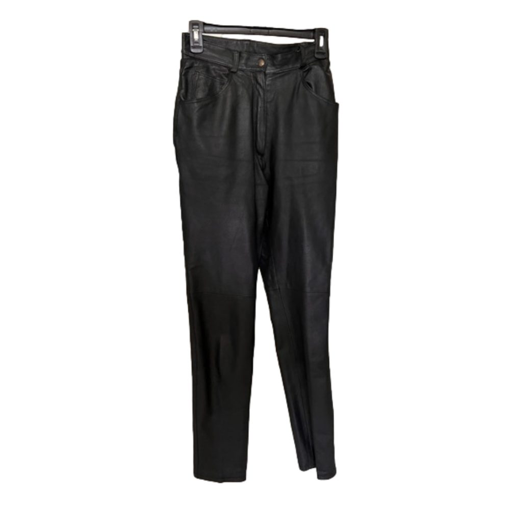 Newport News Best Of Europe Black Vintage Genuine Leather Pants